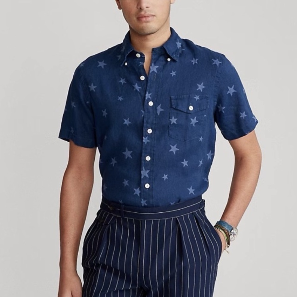 Ralph Lauren Classic Fit Star Linen Shirt 45146